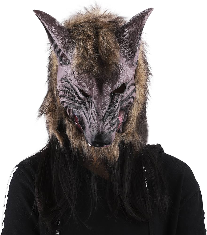 Amazon.co.jp: ハロウィン 狼 アニマル 本物 そっくり 怖い お面 仮面