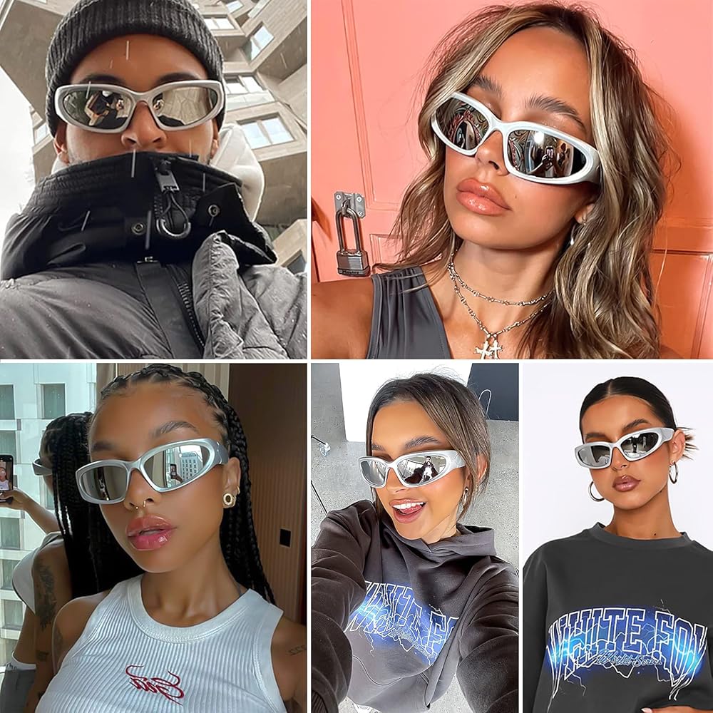 Amazon.com: knliwkm 2 Pairs Y2K Wrap Around Sunglasses Sports