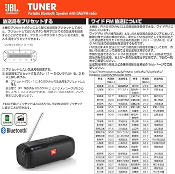 Amazon.co.jp: JBL TUNER FM Bluetoothスピーカー ポータブル/ラジオ