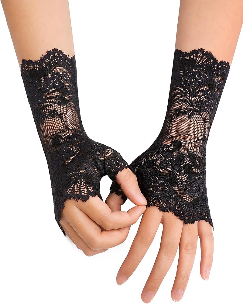 Amazon.com: Avidlove Gothic Lace Gloves for Women short Lace