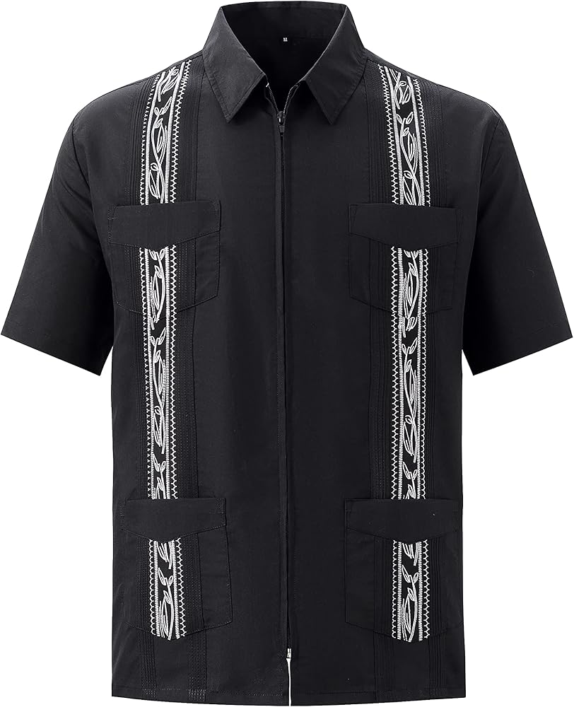 Amazon.com: MAXJON Men's Short Sleeve Cuban Guayabera Shirts Full