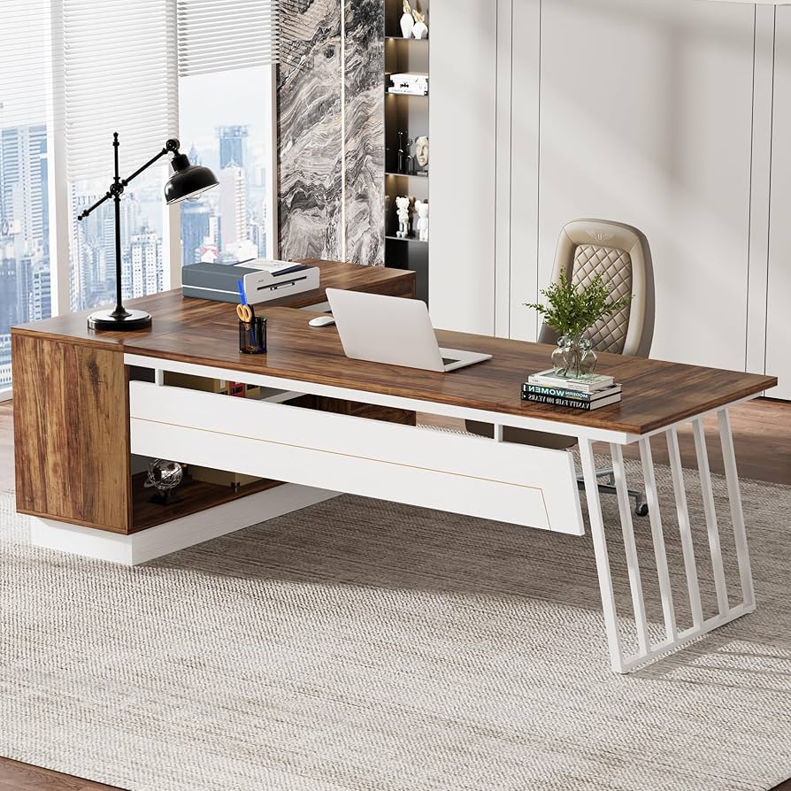 Amazon.com: Tribesigns 71-Inch Executive Desk, L-Shaped Desk with