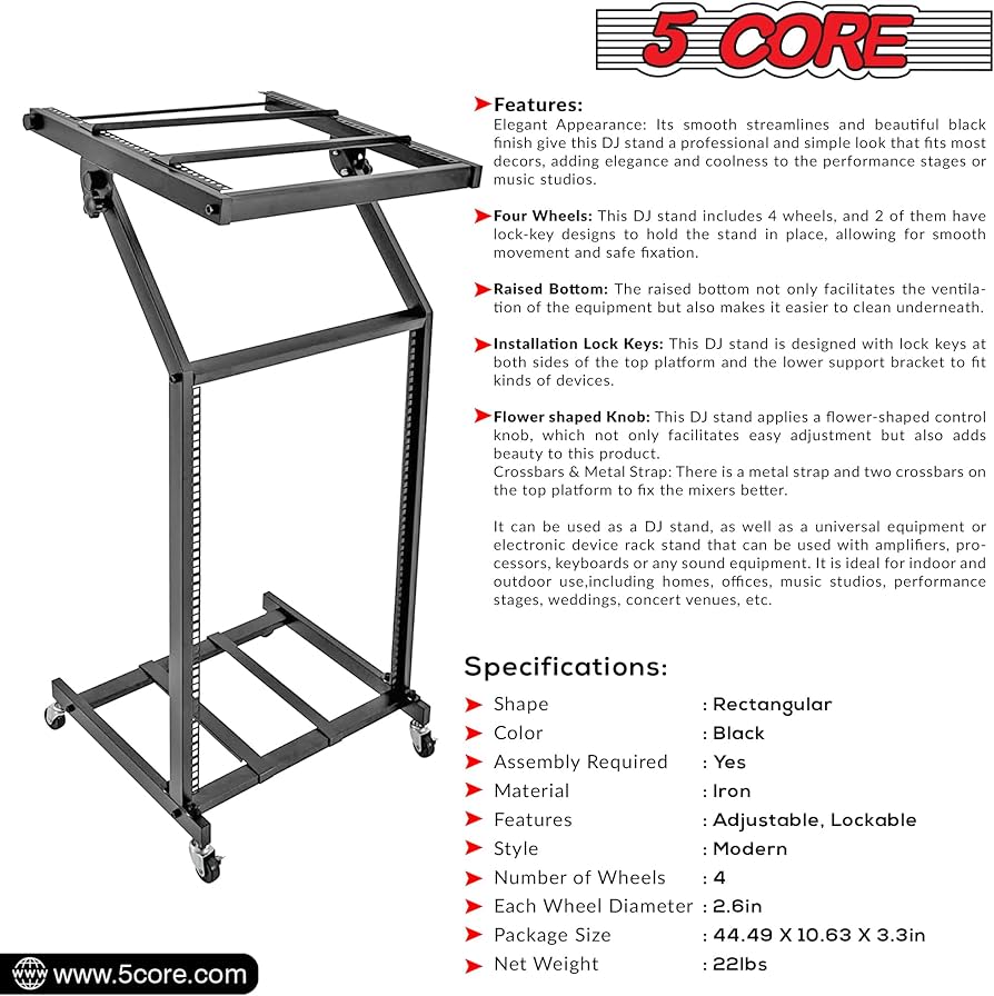 Amazon | 5コア 16U プロフェッショナルラックマウントスタンド DJ