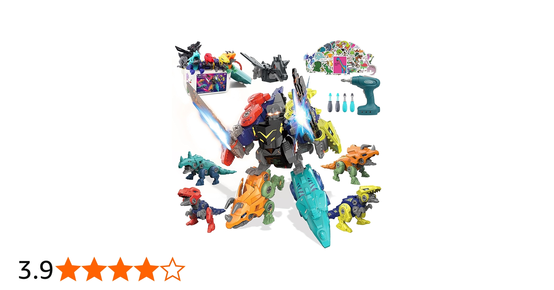 Amazon.co.jp: Toyorey 恐竜 組み立て おもちゃ 5-in-1 合体セット 50