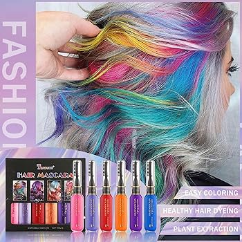 Amazon.co.jp: 染毛剤 一日だけの髪染め 6色セット 髪染め 染髪剤 ヘア