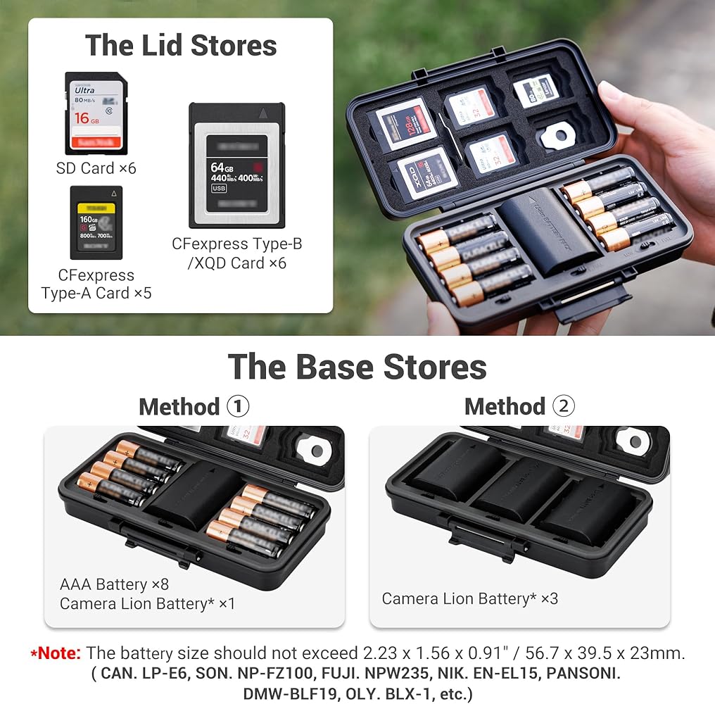 Amazon.com: JJC Camera Battery SD Card Case for 3 Camera Batteries