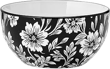 Amazon.com: Pfaltzgraff Midnight Blooms 12 Piece Floral Stoneware