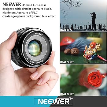 Amazon | Neewer 35mm F1.7 大口径手動プライム固定レンズ APS-C Sony