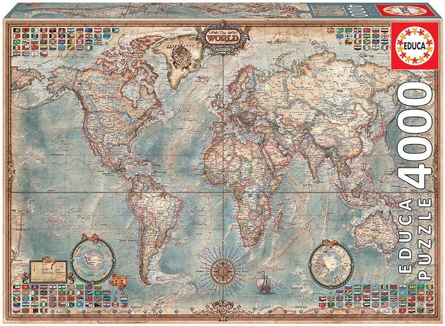 Amazon.com: 4,000 Piece Puzzle - The World Map : Toys & Games