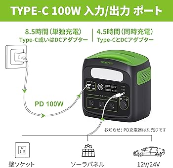 Amazon.co.jp: NECESPOW ポータブル電源 大容量 806.4WH/252000mAh