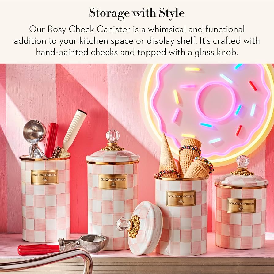 Amazon.com: MACKENZIE-CHILDS Large Enamel Canister, Kitchen