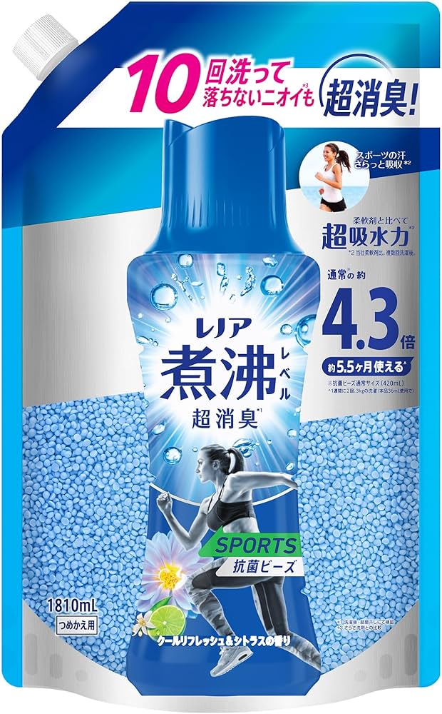 Amazon | レノア 煮沸レベル消臭 抗菌ビーズ SPORTS クール