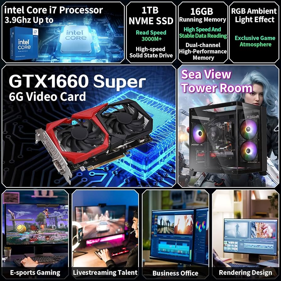 Amazon.com: Gaming PC Desktop Computer,Intel Core i7 Desktop