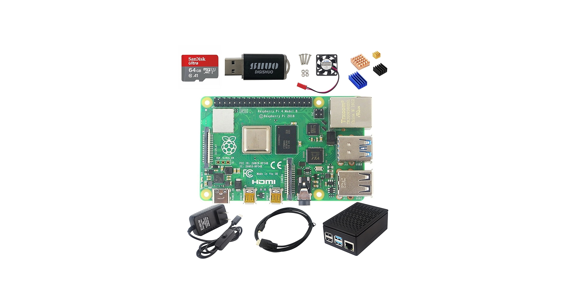 Amazon.com: DIGISHUO Raspberry Pi 4B Model B 8GB RAM DIY Kit