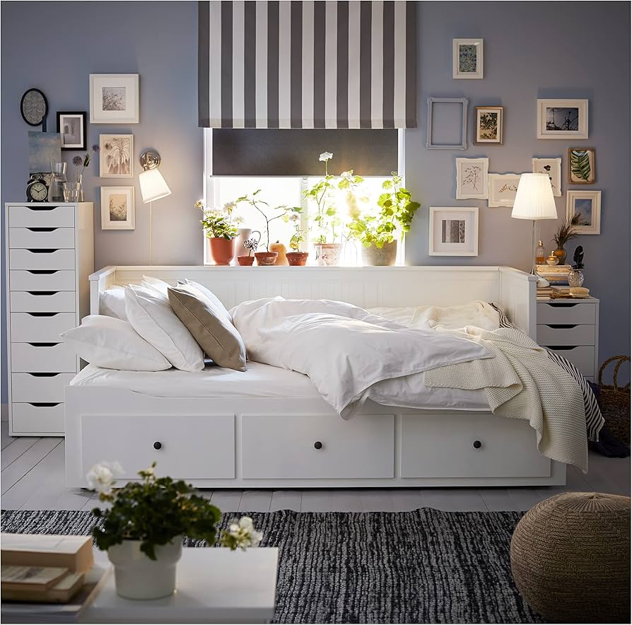 美品】IKEA HEMNES ベッドフレーム+マットレス※引取は東大阪市 美品