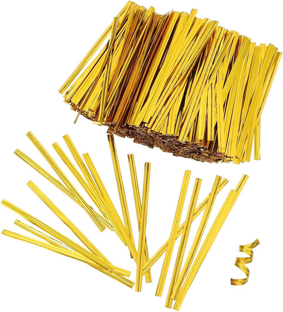 Amazon.co.jp: BESTOYARD ラッピングタイ 金 ワイヤータイ ビニタイ