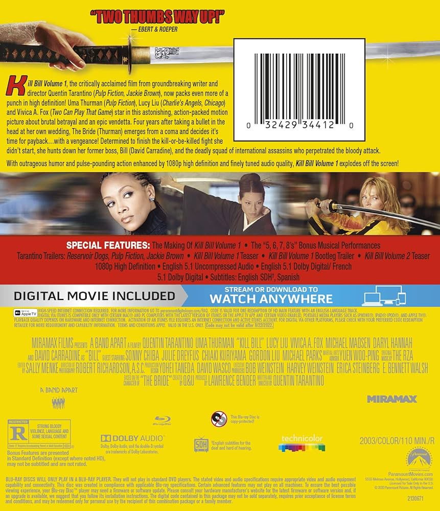 Amazon.com: Kill Bill: Volume 1 : Uma Thurman, David Carradine