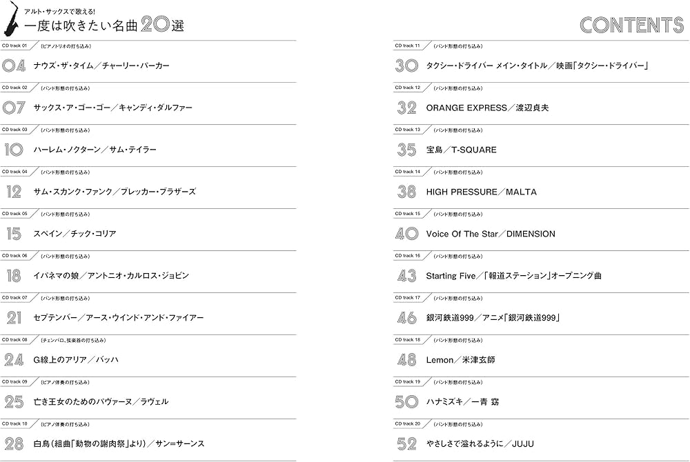 アルト・サックスで歌える! 一度は吹きたい名曲20選(カラオケCD付