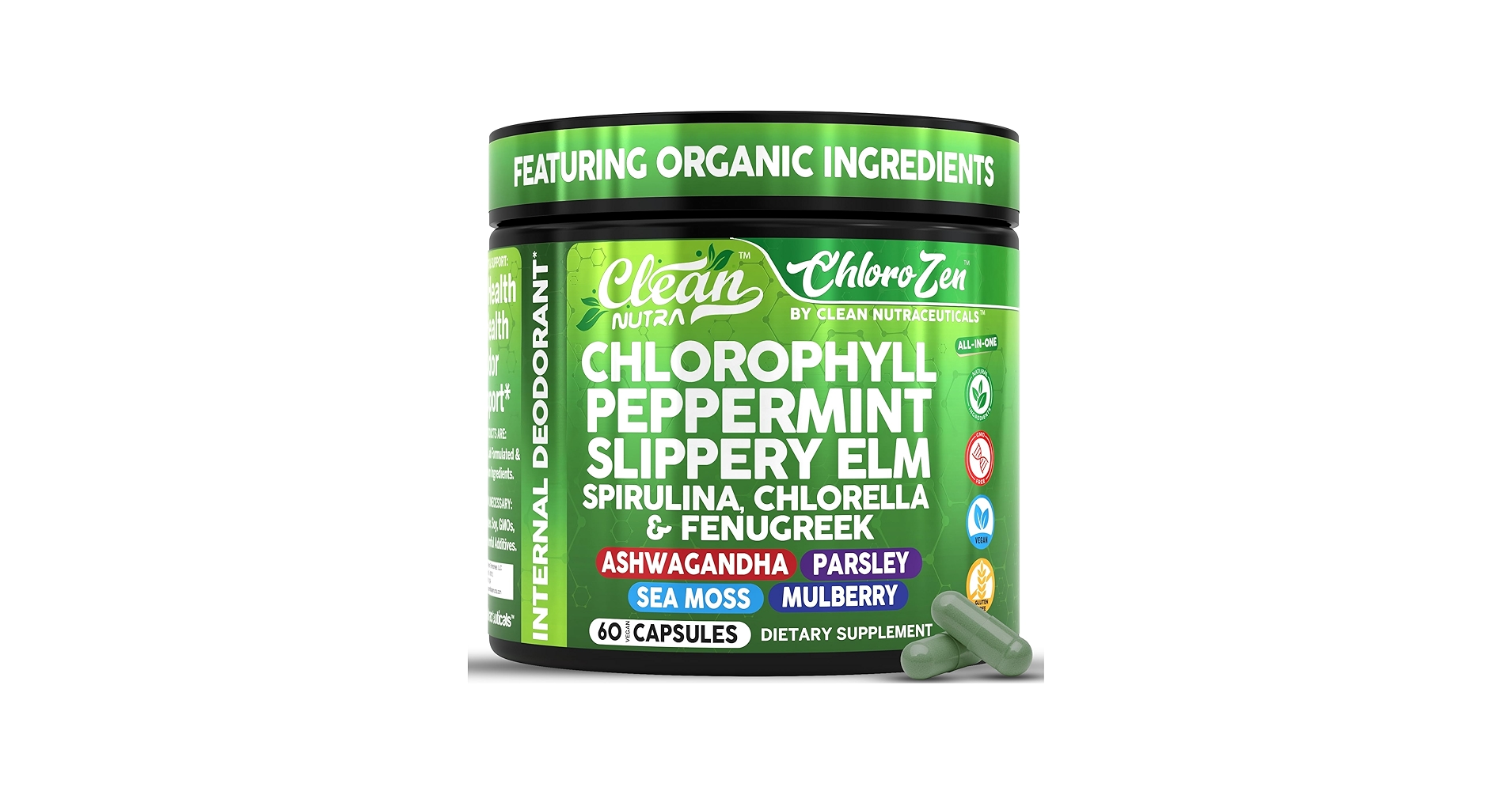 Amazon.com: Clean Nutra Chlorophyll Capsules + Peppermint Slippery