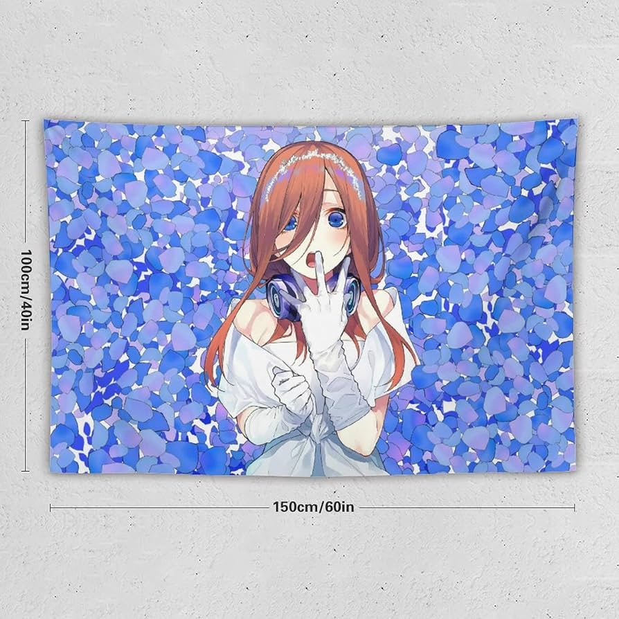 Amazon.co.jp: 五等分の花嫁 中野三玖 タペストリー 写真の背景ライブ