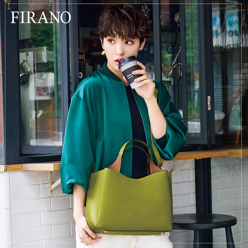 Amazon | [FIRANO] バイカラーハンドルハンドバッグ レディース ARNO