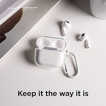 Amazon | 【elago】 AirPods 3 対応 ケース クリア 落下防止 カラビナ