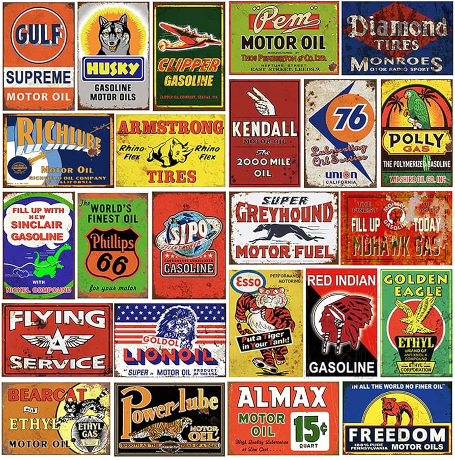 Amazon.com: 24 Pieces Reproduced Vintage Style Garage Tin Signs