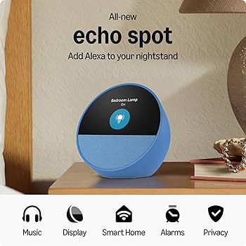 Amazon.com: Echo Spot with Amazon Basics Smart Color Bulb