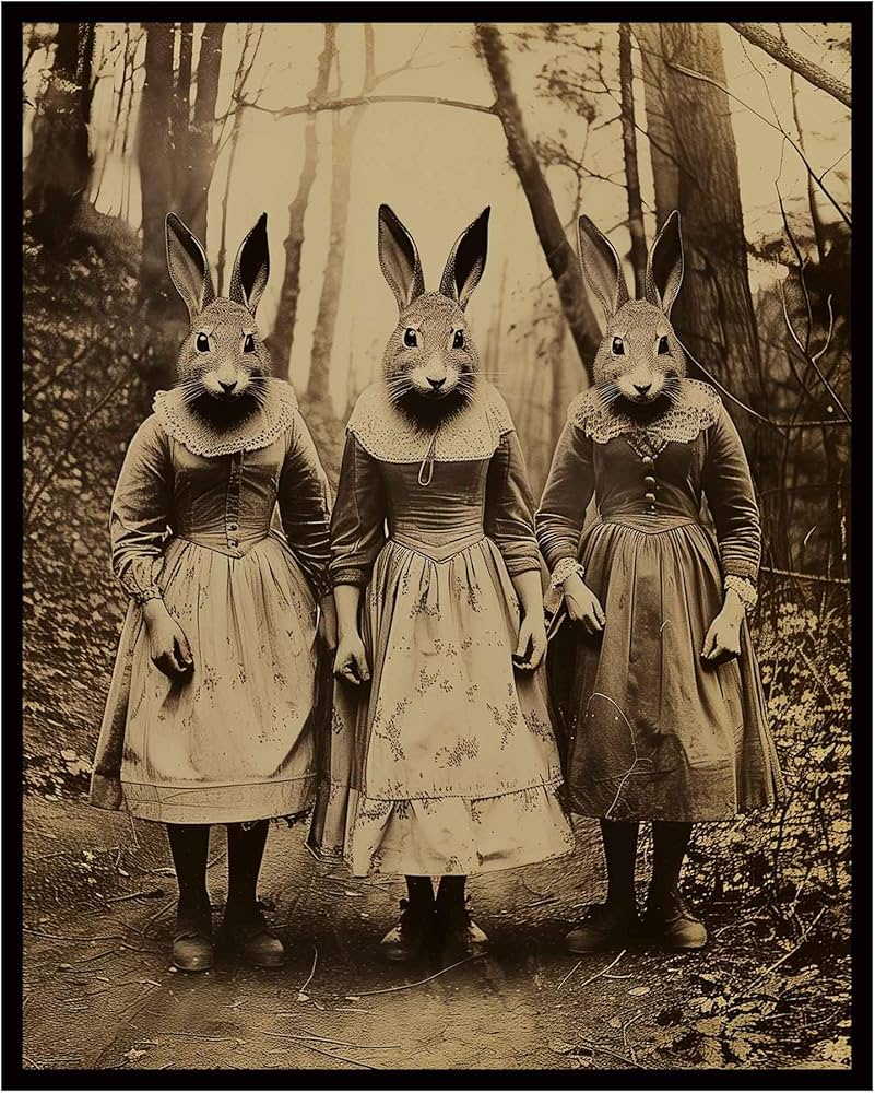 Amazon.com: Rabbit Cult of the Forest Art Print, Vintage