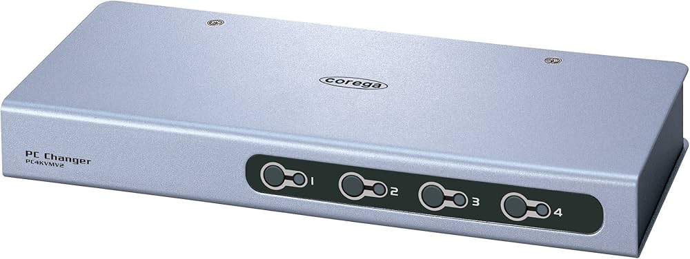 Amazon.co.jp: corega CG-PC4KVMV2 PC自動切替器4台用 : パソコン
