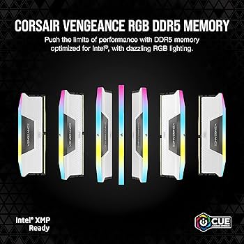 CORSAIR Vengeance RGB DDR5 RAM 32GB (2x16GB) 5200MHz CL40 Intel