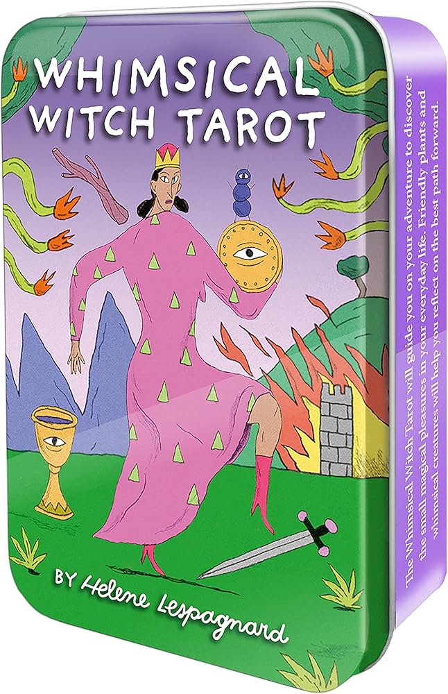 Whimsical Witch Tarot in a Tin: Colorful 78-Card Tarot Deck in a