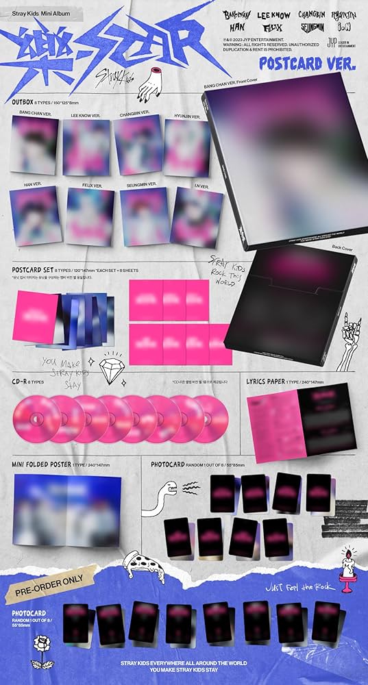 Stray Kids - 樂-Star [Postcard VER.] Album+Pre-Order Benefit (I.N