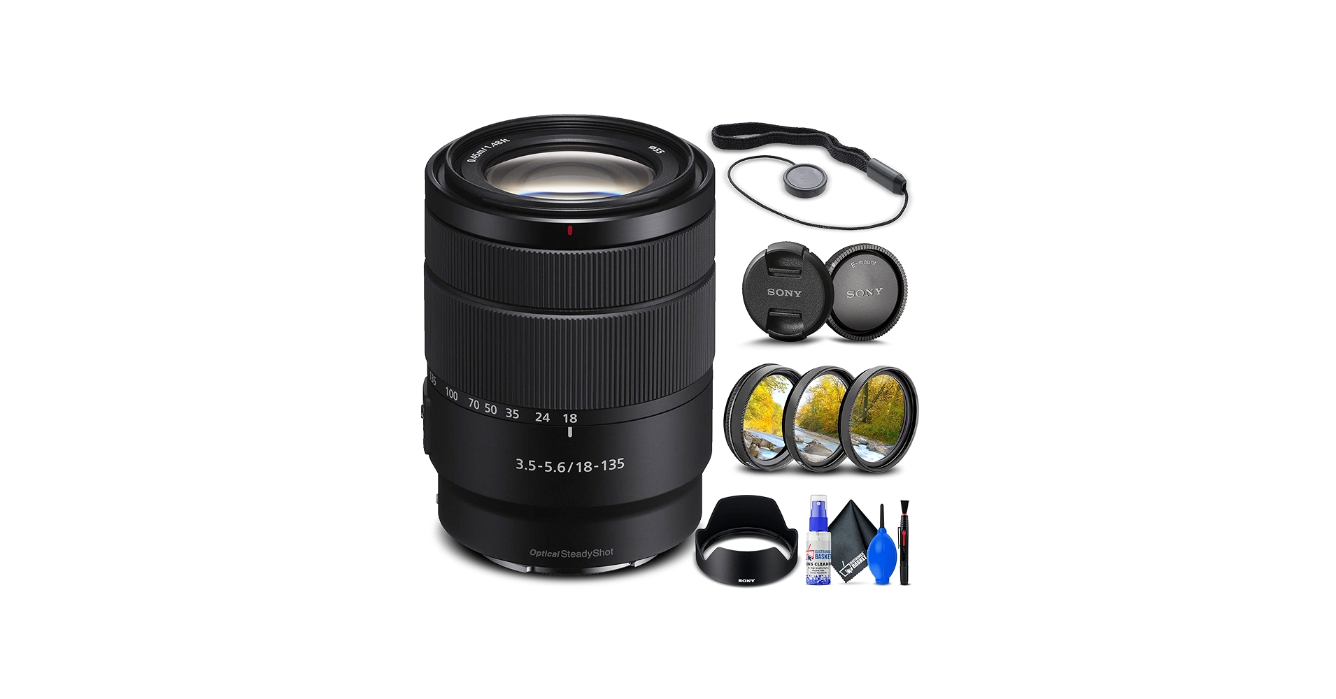 Amazon.com : Sony E 18-135mm f/3.5-5.6 OSS Lens (SEL18135) +