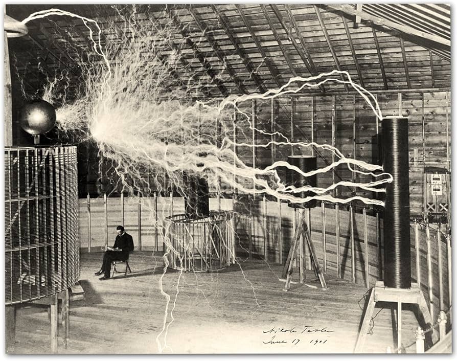 Amazon.co.jp: Lone Star Art ニコラ・テスラのライトニング機器