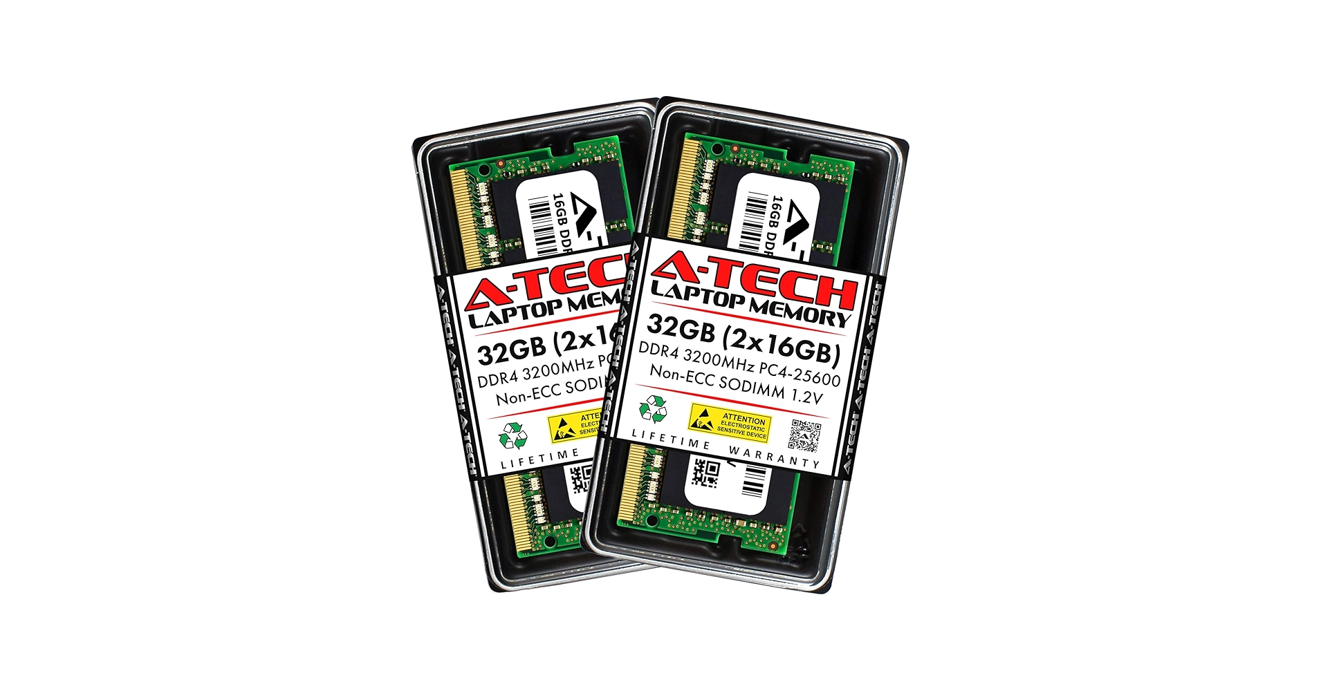 A-Tech 32GB (2x16GB) DDR4 3200 MHz SODIMM PC4-25600 (PC4-3200AA