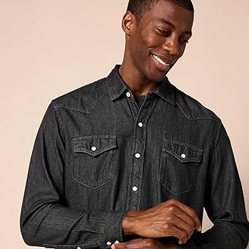 Amazon Essentials Men's Standard Regular-Fit Long-Sleeve Denim