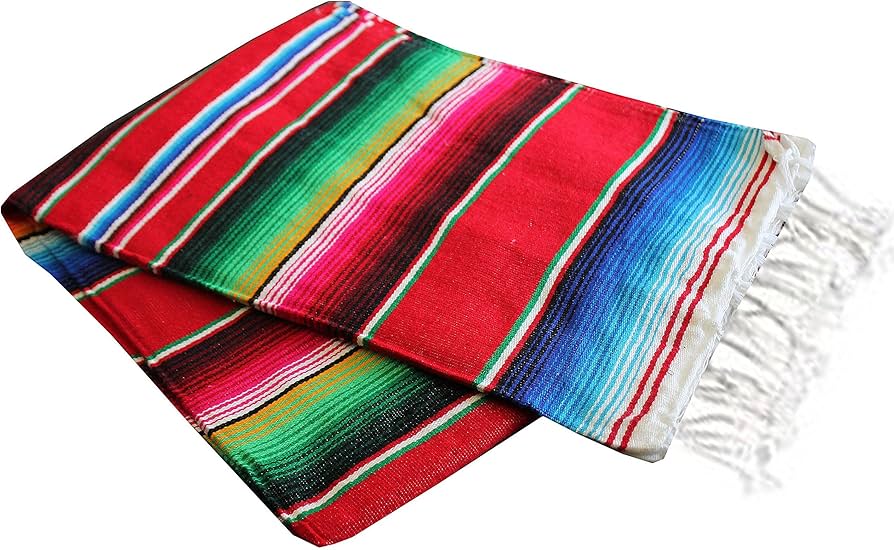Amazon.com: Del Mex Mexican Serape Blanket (Large, Red) : Home