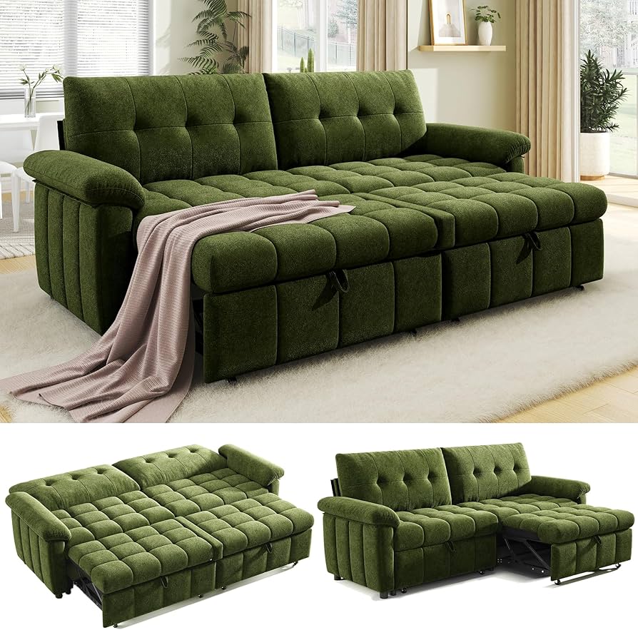 Amazon.com: Jocisland 93” Convertible Sofa Bed with Pull-Out