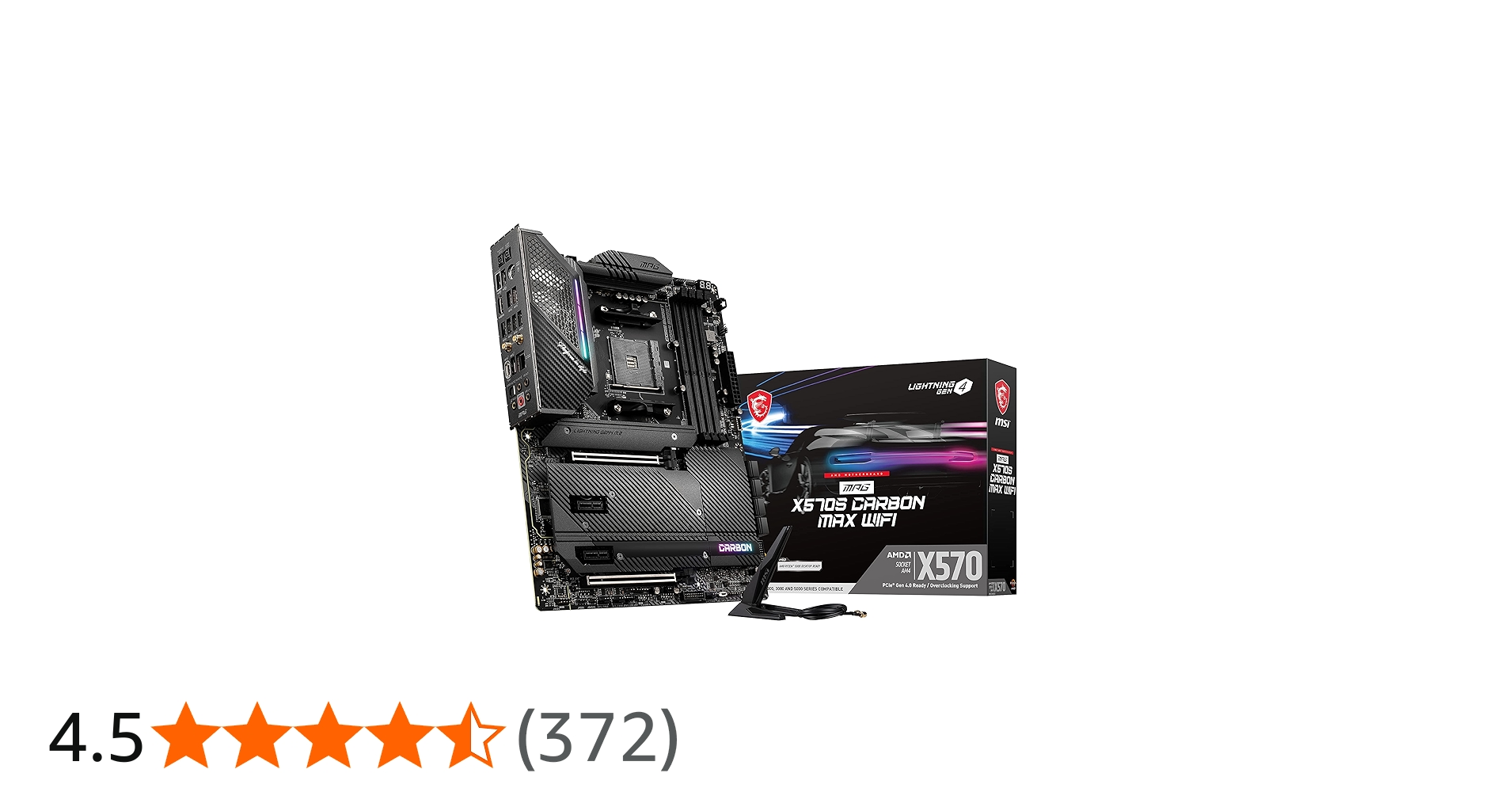 MSI MPG X570S Carbon MAX WiFi Gaming Motherboard (ATX, AMD, Socket