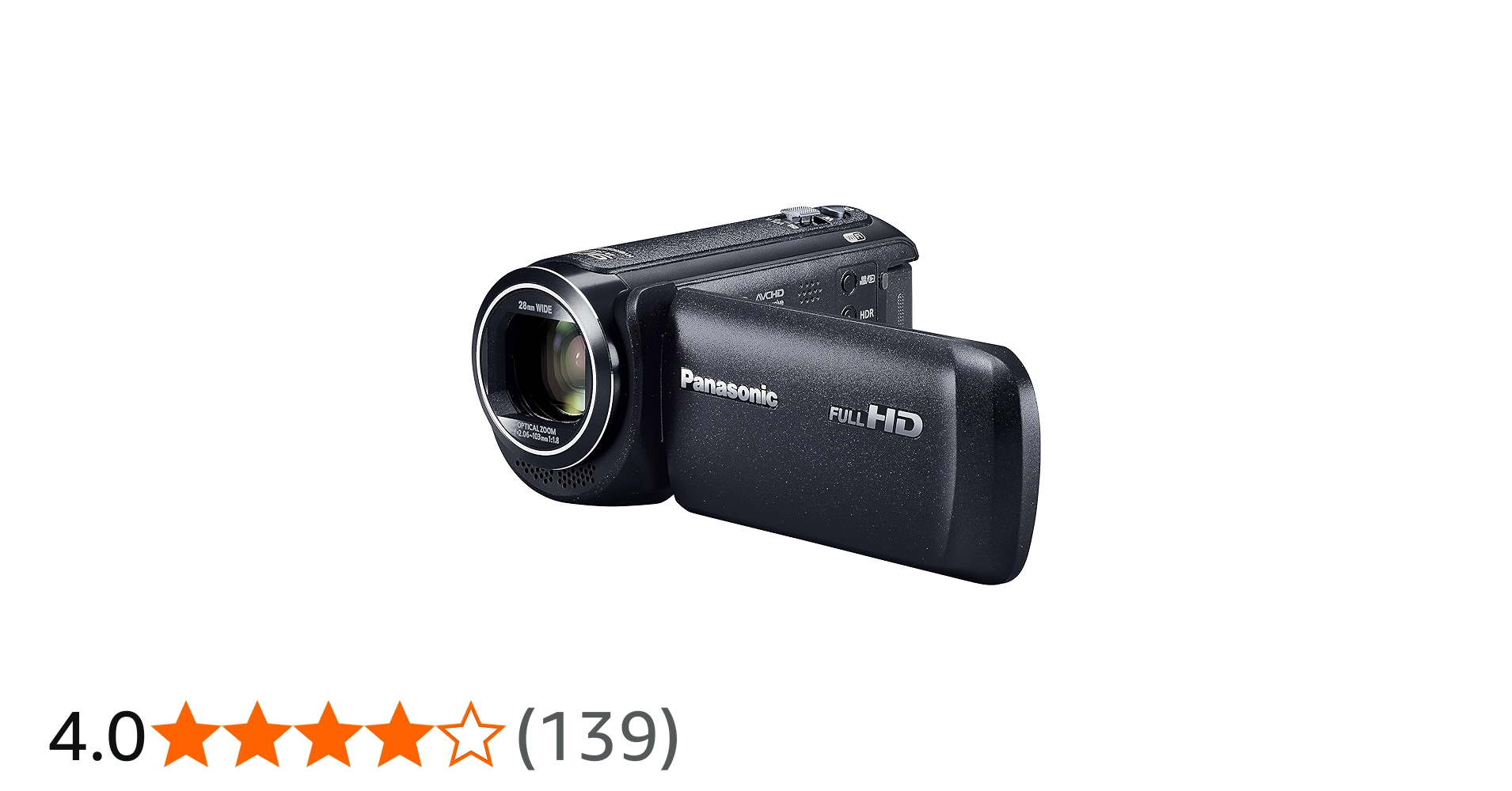 Amazon.co.jp: Panasonic HC-V495M-K HD Camcorder, Built-in Memory