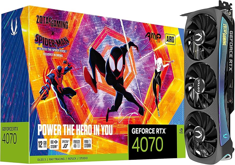 Amazon.com: ZOTAC Gaming GeForce RTX 4070 AMP AIRO Spider-Man