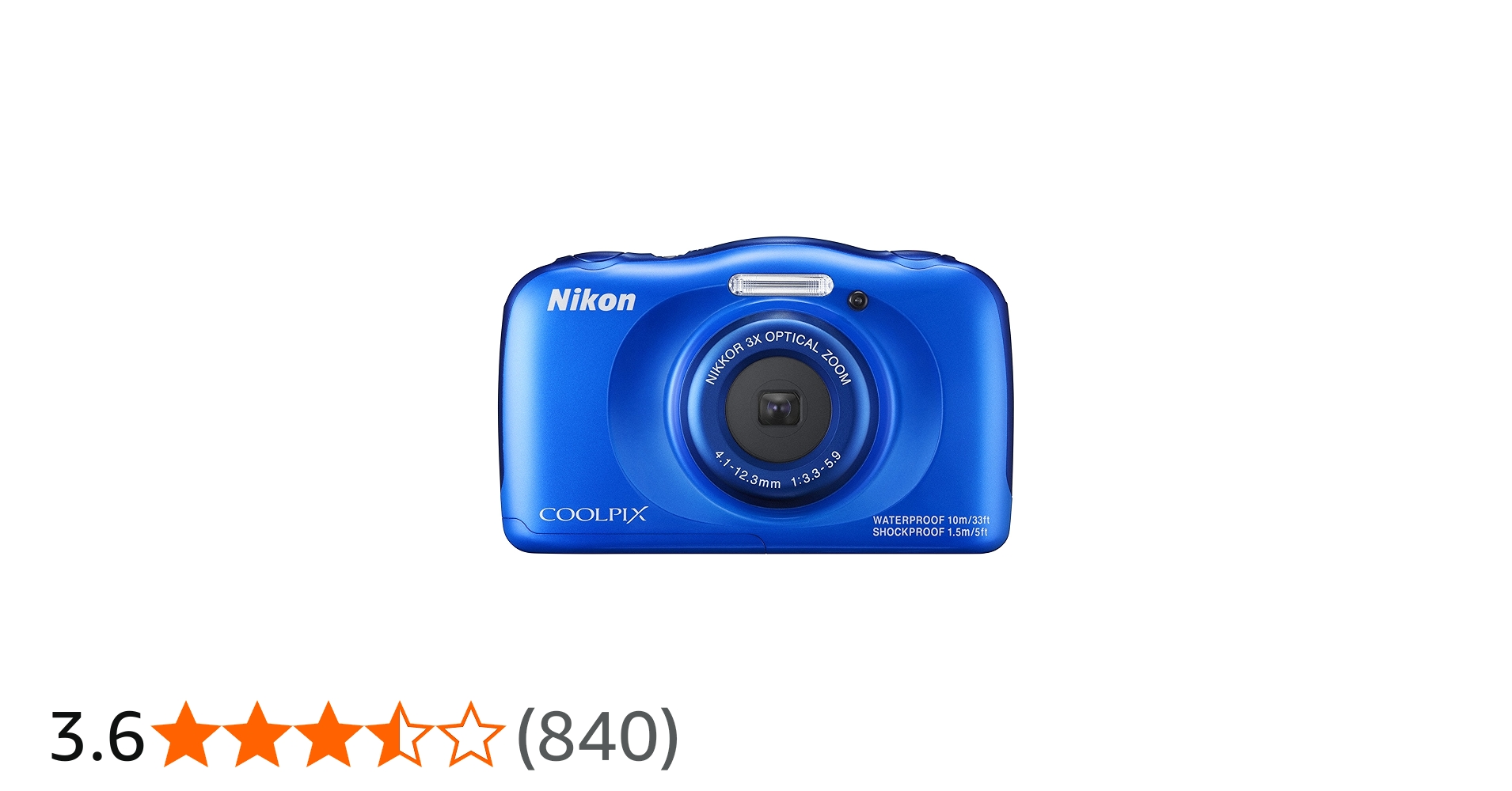Amazon | Nikon デジタルカメラ S33 防水 1317万画素 S33 ブルー S33BL