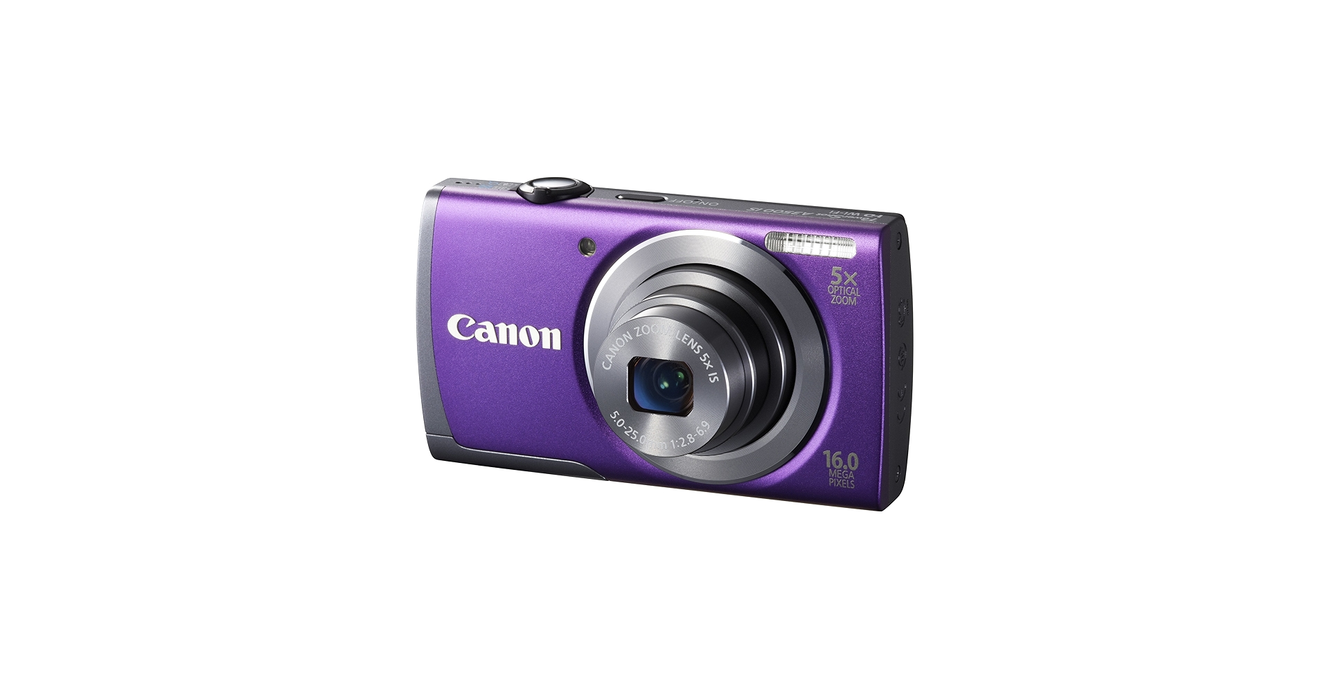 Canon PowerShot A3500 IS Digital Camera - Purple (16 MP, 28mm Wide