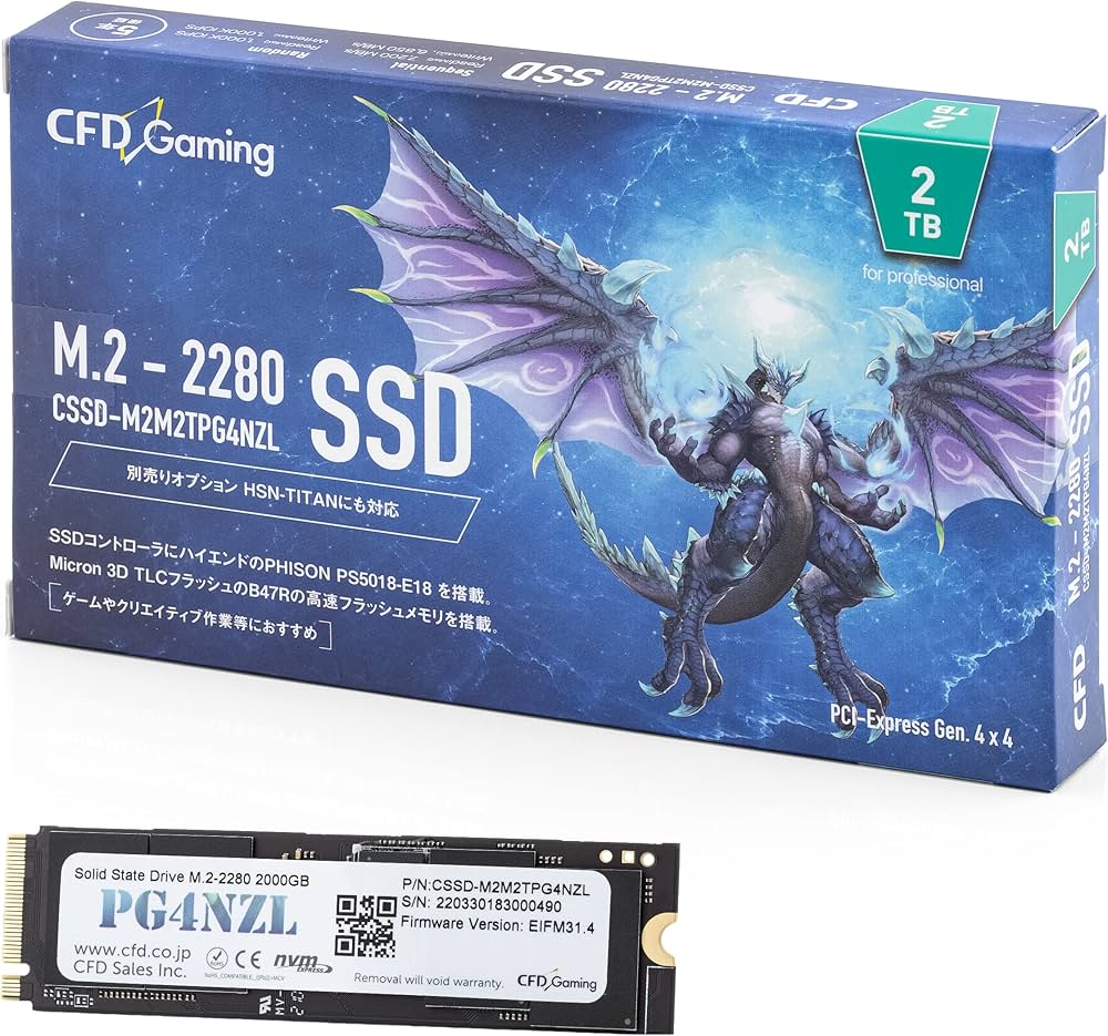 Amazon.co.jp: CFD販売 PG4NZLシリーズ 2TB (読取り最大 7,200MB/秒