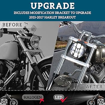 Amazon | VEISUTOR LEDヘッドライトアセンブリ ハーレーブレイクアウト