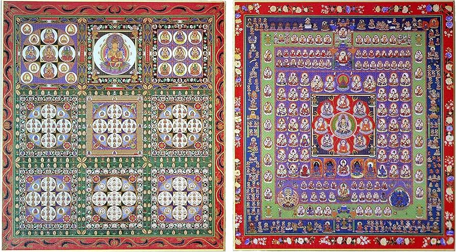 Amazon｜仏画色紙 両界曼荼羅 金剛界曼荼羅 胎蔵界曼荼羅 二枚一組