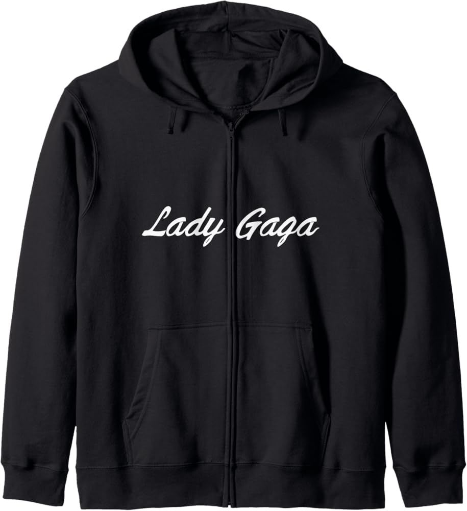 Amazon.com: Lady Gaga Official Script Zip Hoodie : Clothing, Shoes