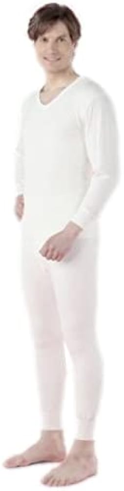 Amazon | 健康肌着 ひだまり 極(きわみ) 上下セット (M, 紳士用:オフ