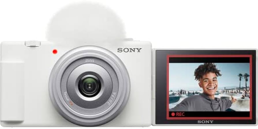 Amazon.com : Sony ZV-1F Vlogging Camera (White) (ZV1F/W) + Filter